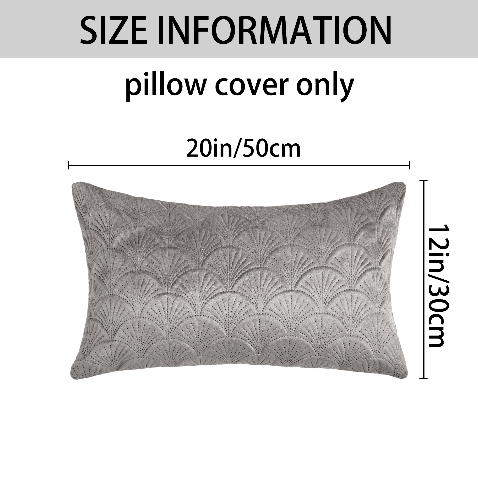 Unique Bargains Pack of 2 Velvet Solid Throw Pillow Covers 20" x 12" Grey