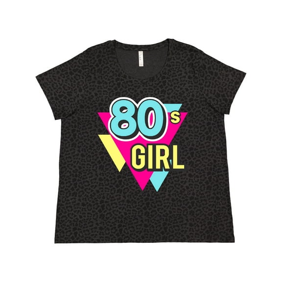 Inktastic Vibrant Colors 80s Girl Women's Plus Size T-Shirt