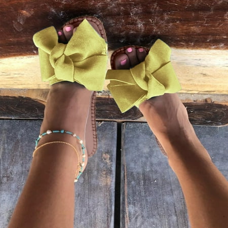 

HIBRO Summer Popular Bow Flat Fashion Large Women s Sandals