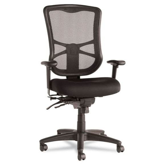 Alera Elusion Series Mesh High-Back Multifunction Chair, Supports up to 275 lbs., Black Seat/Black Back, Black Base -ALEEL41ME10B