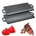 thumbnail image 1 of Plancha para Parrilla de Hierro Fundido Reversible Fácil de Limpiar Antiadhesiva 50.5 * 23.5cm para, 1 of 6