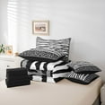 thumbnail image 6 of Homewish Geometric Striped 7-Piece Bedding Comforter Set,Wild Leopard Print King Bedding Sets,Gray White Black Bed Sheets For Girl,Ultra Soft Home Decor Reversible, 6 of 8