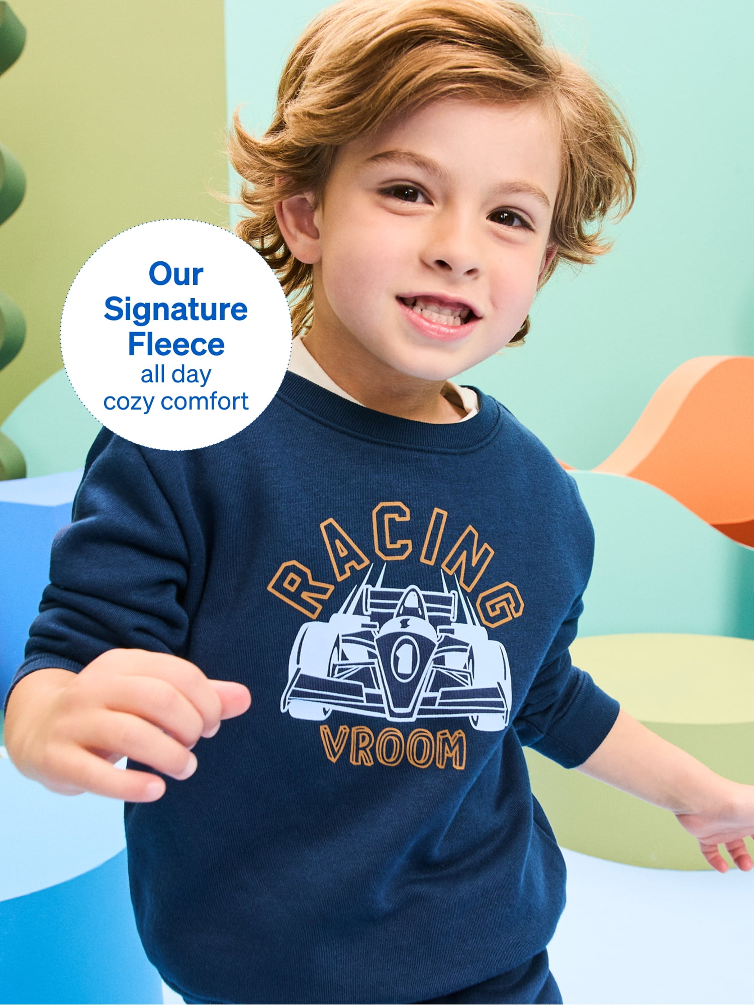 Garanimals Baby & Toddler Boys Fleece Outfit Set, Sweatshirt & Sweatpants, Sizes 0-6T