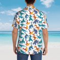 thumbnail image 6 of Balery Block Dinosaur Print Men's Hawaiian Shirts Short Sleeve Beach Shirt Relaxed Fit Vacation Button Down Shirts-3X-Large, 6 of 9