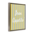 thumbnail image 2 of Stupell Industries Mid-Century Buon Appetito Blue Yellow Stripes Brown Floating Frame Canvas Art, 17 x 21, by SD Graphics Studio, 2 of 8