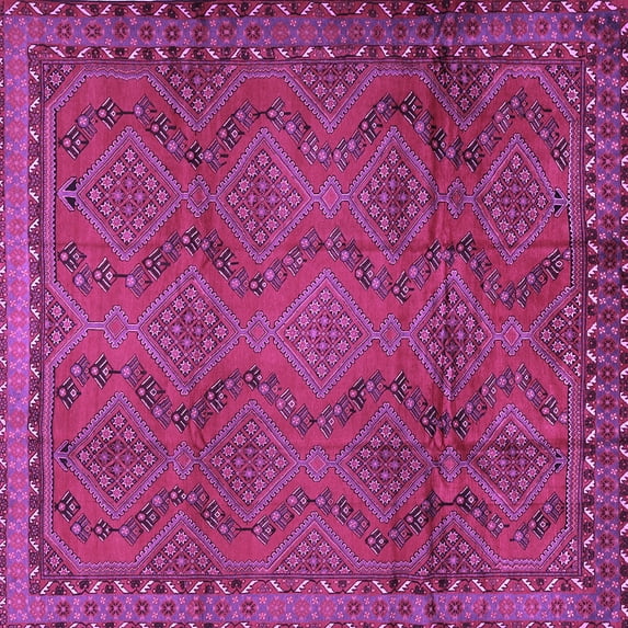 Ahgly Company Indoor Square Persian Purple Traditional Area Rugs, 6' Square