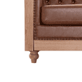thumbnail image 6 of Sectional Corner Sofa with 4 Wooden Legs, 22.5" Deep L Shape Couch with Tufted Backrest and Metal Rivets, Vintage Comfy PU Sofa for Living Room, Bedroom, Light Brown, 6 of 7