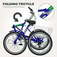 thumbnail image 5 of Lilypelle Adult Folding Tricycle with Low Step Through, 7-Speed Three Wheel Cruiser Bike Trike with Cargo Basket for Women, Men, Seniors ,Blue, 5 of 16