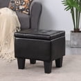 thumbnail image 5 of Pouseayar 3 in 1 Storage Ottoman Bench Set, Tufted Ottoman Linen Bench for Living Room, Entryway, Hallway, Bedroom, Black, 5 of 8