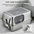 thumbnail image 4 of KPWACD Stainless Steel Cat Litter Box Extra Large Metal Litter Pan High Sided 23.8" X 15.9" X 13.1", 4 of 8
