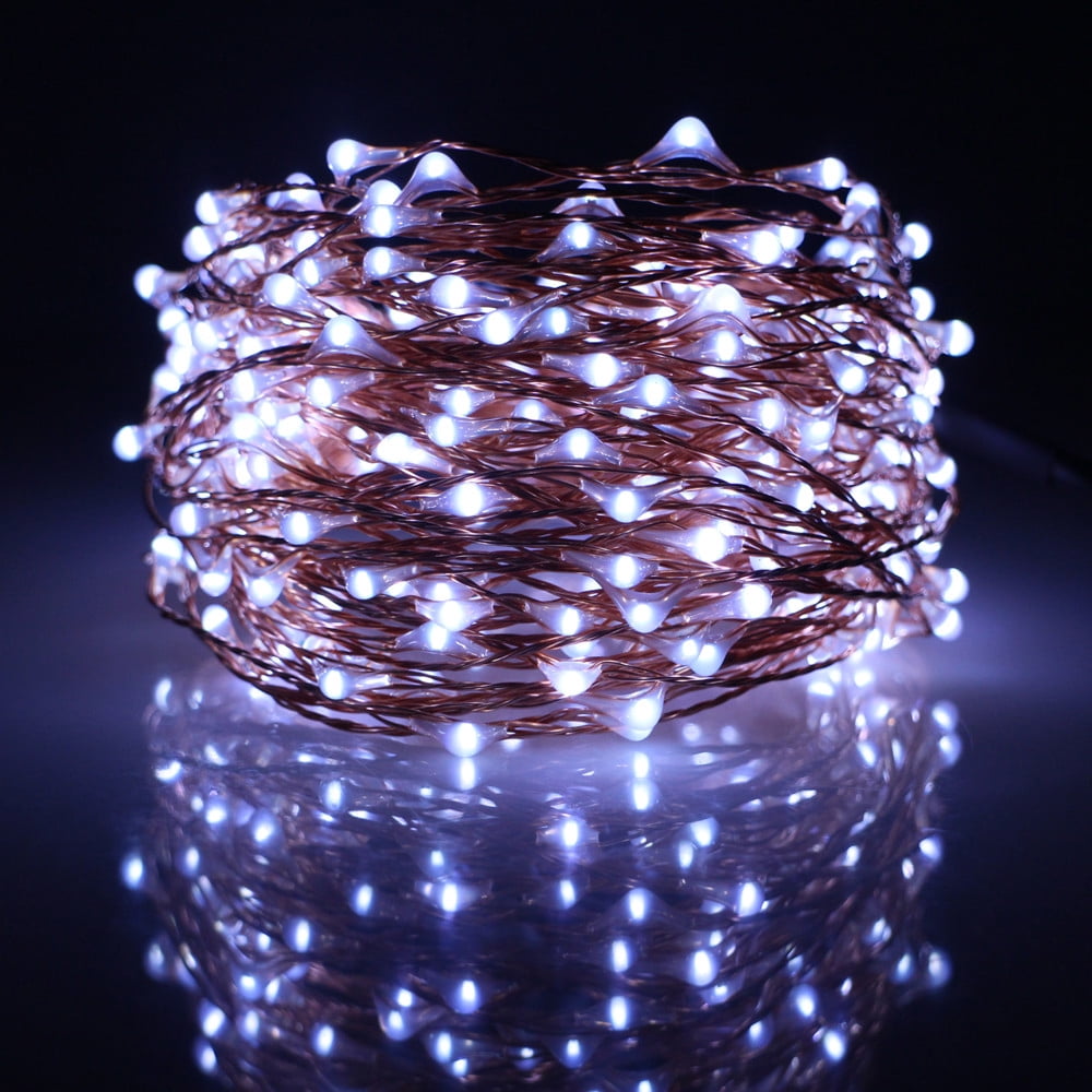 Outdoor Solar Powered 16.5Ft 33Ft 50 100 LED 5M10M Copper Wire Light String Xmas 