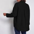 thumbnail image 3 of Chaqueta de pana de largo medio con botones en la parte delantera y detalle de paneles, hombros caídos y mangas largas - Negro XL, 3 of 5