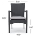 thumbnail image 4 of Oxford Outdoor 5 Piece Grey Wicker Dining Set with Cushions, 4 of 10