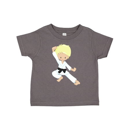 

Inktastic Karate Boy Cute Boy Black Belt Blond Hair Gift Toddler Boy Girl T-Shirt