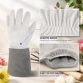 thumbnail image 3 of Long-Gardening-Gloves for Women/Men - Thorn Proof Cowhide Leather Rose/Blackberry Pruning Heavy Duty Gloves Thick Palm Gauntlet Garden Work Gloves with Forearm Protection (White-X-Large), 3 of 7