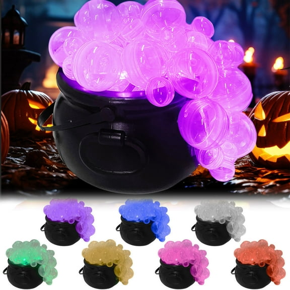 8in Black Plastic Cauldron Halloween Decor,Indoor Halloween Decorations,Candy Bucket Decor for Home and Party