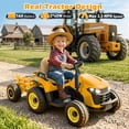 thumbnail image 7 of East doll 12V Ride on Tractor with Tiltable & Detachable Trailer, up to 3.1Mph Truck with Parental Remote, Music Player, Bluetooth Function & Headlight, 7 of 7
