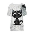 thumbnail image 5 of Heisall Womens Tops Summer Short Sleeve Button Down V Neck Halloween Print Fashion Casual Shirts, 5 of 5