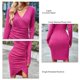 thumbnail image 1 of Vestido Cruzado Con Cuello En V Y Cintura Tipo Túnica, Vestido Ceñido Al Cuerpo Con Pliegues De Tiro Alto, Fibra Viscosa, Cómodo Para Mujer Para Ir De Compras LYUMO Otros, 1 of 6