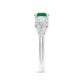 thumbnail image 3 of Angara Natural 0.75 Ct. Emerald with Diamond Vintage Inspired Ring in 14K White Gold for Women (Ring Size: 3), 3 of 10