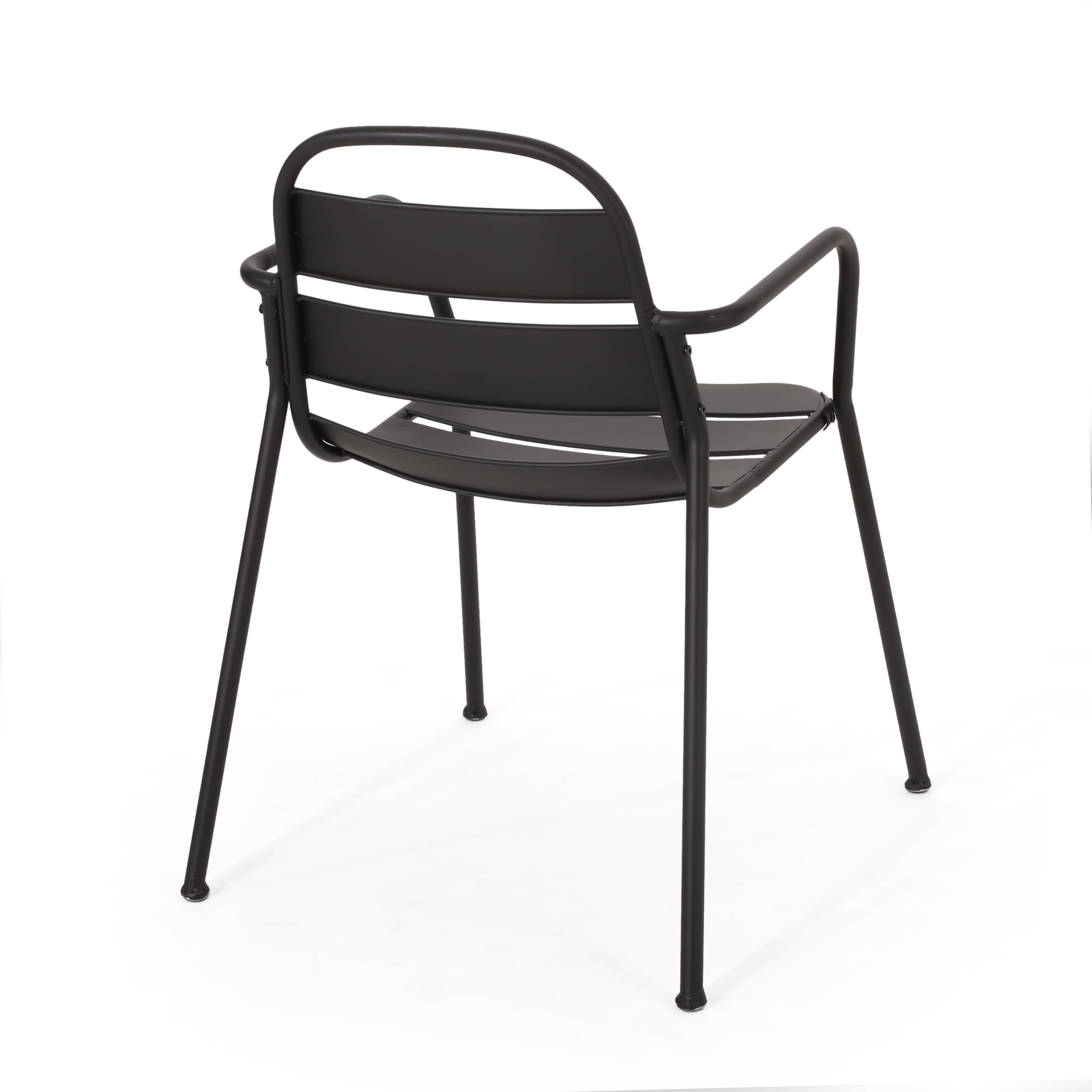 Scaggs Metal Outdoor 3 Piece Bistro Set, Matte Black