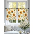 thumbnail image 5 of Sheer Curtain Panels Watercolor Sunflower Rod Pocket Voile Window Curtains Flowers Leaf Window Treatments Ligh Filtering Privacy Curtain Drapes for Bedroom Living Room 2 Panel Set 45 Inch Length, 5 of 9