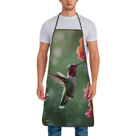 

Tideii Humming Bird 1 for Tie-up Apron Unisex Waterproof and Stain-Resistant Bib Apron for Kitchen Garden Painting