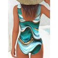 thumbnail image 2 of Women's Tank Top Style One‑Piece Swimsuit, Bohemian Ethnic Floral Print Bathing Suit for Beach Pool Vacation, 2 of 3