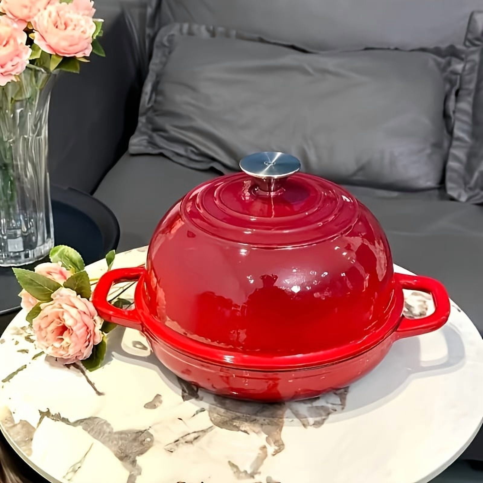 The Pioneer Woman Vintage Floral 4 Quart Enamel Cast Iron Dutch