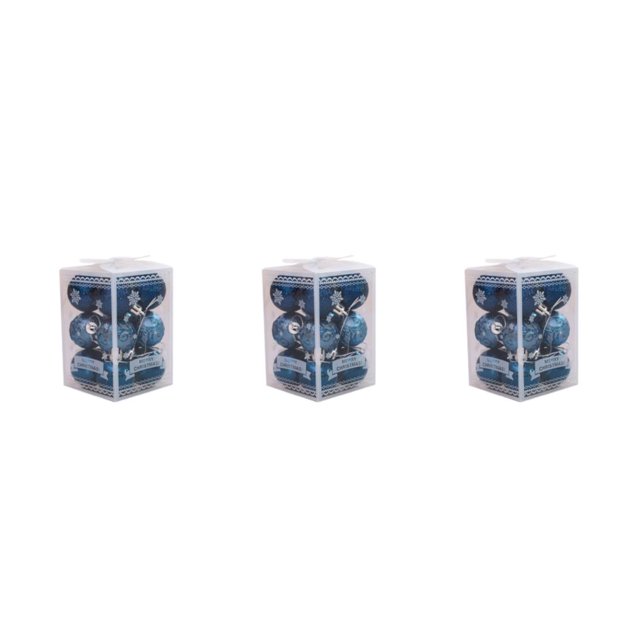 kurtrusly 12pcs/set Elegant And Delicate Christmas Tree Balls Durable Construction dark blue 3Set