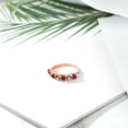 thumbnail image 4 of Gem Stone King 18K Rose Gold Plated Silver Round Red Ruby Green Peridot Anniversary Ring for Women (1.62 Cttw, Gemstone Birthstone, Size 8) (Size 8), 4 of 4
