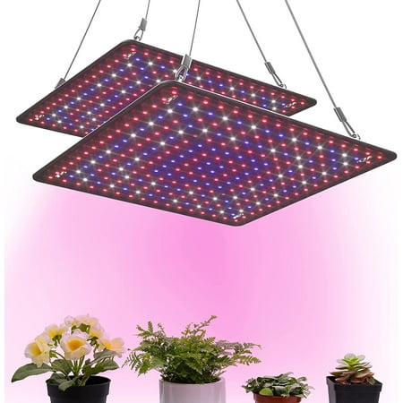 

2 Pack LED Grow Light Panel 200W Lamp for Indoor Plants Full Spectrum with White Blue Red UV IR LEDs for 4x4ft Coverage Grow Tent Greenhouse Veg and Bloom Seedlings Hydroponics