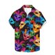 thumbnail image 5 of Blusa y camisa de manga corta con cuello vuelto para hombre, camisa de cuello abotonado con estampado de carnaval, blusa de longitud media para hombre, 5 of 6