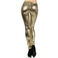 thumbnail image 2 of Sakkas Footless Liquid Wet Look Shiny Metallic Stretch Leggings - Gray - Small, 2 of 6