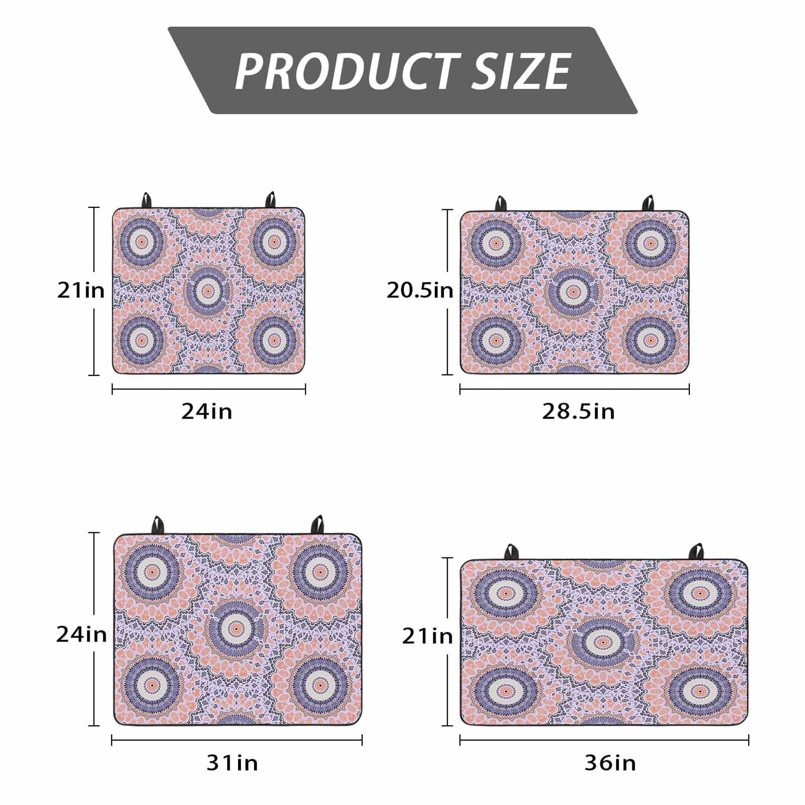 Pink Purple Geometric Stove Top Cover for Electric Stove, Heat-proof & Non Slip Glass Top Stove Cover Protector, Ethnic Indian Modern Abstract Art Kitchen Flat Cooktop Rubber Mat 24x21 Inches