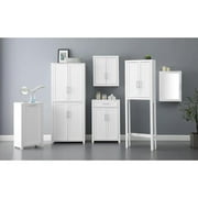 Crosley Furniture Savannah MDF Wood Wall Cabinet in White/Chrome