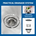 thumbnail image 4 of Bingirl 33-Inch Free-Standing Stainless Steel Utility Sink for Garage, Laundry Room, Workshop, Silver, with Hot/Cold Water Pipes Included, 4 of 7