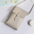 thumbnail image 5 of Bolso inclinado de cuero suave retro de hombro casual para mujer bolso vertical para teléfono móvil de PU, 5 of 5