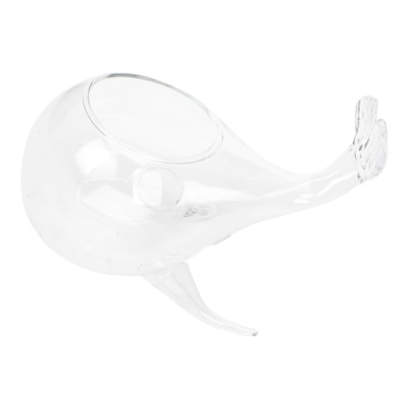 RENACLIPY Clear Whale Glass Vase - Modern Nordic Decorative Flower Vase for Home, Office, Tabletop, Elegant Centerpiece