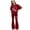 11xa-Wine, variant on Girls Fall Outfits for School Girls 2 Piece Outfits Short Sleeve Tops & Flared Pants Kids Teen Trendy Summer Clothing Set, Size 7-14 Years