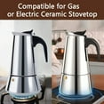 thumbnail image 2 of Coffee Pot, Stainless Steel Moka Pot Italian Coffee Maker 6 cup/10 OZ Stovetop Espresso Maker for Gas or Electric Ceramic Stovetop Camping Manual Cuban Coffee Percolator for Cappuccino or Latte, 2 of 6
