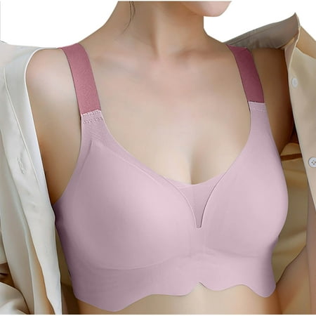Gnurob Bra for Women No Underwire Seamless Bras Push Up Wireless Bralette Full Coverage Bralettes  Bra Extender Clearance Deals 02-Pink 5X-Large