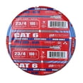 thumbnail image 1 of Cat6 Bulk Cable Raw 100ft Pure Copper Outdoor / Indoor Heat Resistant Solid 550Mhz 23AWG Riser Rated CMR Blue By Syston Cable, 1 of 1