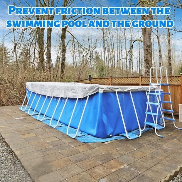 Swimming Pool Ground Cloth Square Swimming Pool Tarpaulin Tarp for Above Ground Swimming Pools Heavy Duty Pool Ground Mat Protector Pad Prevents Punctures Pool Tarp