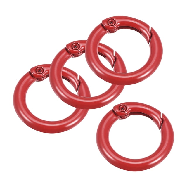 Unique Bargains Round Spring O Rings, 25mm/ 0.98' Trigger Buckle Snap Red, 4Pack