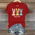 thumbnail image 5 of VBTAPA Jesus Shirts for Women Christian Cross Printed Short Sleeve T-shirts Happy Easter Rabbit Graphic Tees Daily Sales Red XXXL, 5 of 6
