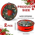 thumbnail image 4 of 2 Pack Christmas Wreath Storage Container, Christmas Garland Storage Cover, Durable Tarp Material, Dual Zipper Storage Bag for Xmas Holiday, 24 Inch, 4 of 7