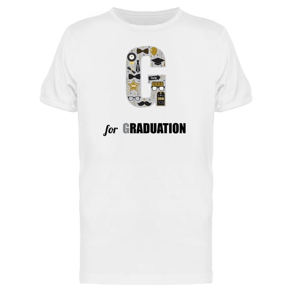 G For Graduation, Cool Doodles T-Shirt Men -Image by Shutterstock, Male XX-Large
