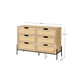 thumbnail image 3 of 6 - cajón cómoda para dormitorio: natural rattan cajones, spacious almacenamiento, wood chest con metal legs para dormitorio, sala de estar, hallway, o entrada (5 - cajón cómoda), 3 of 8
