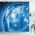 thumbnail image 1 of Ambesonne World Shower Curtain, Global Commerce Network, 69"Wx84"L, Blue Pale Blue White, 1 of 3